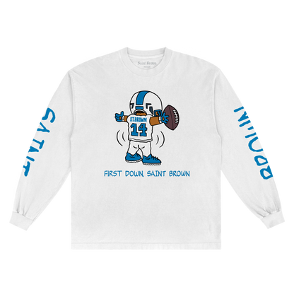 First Down Long-Sleeve Tee (White)