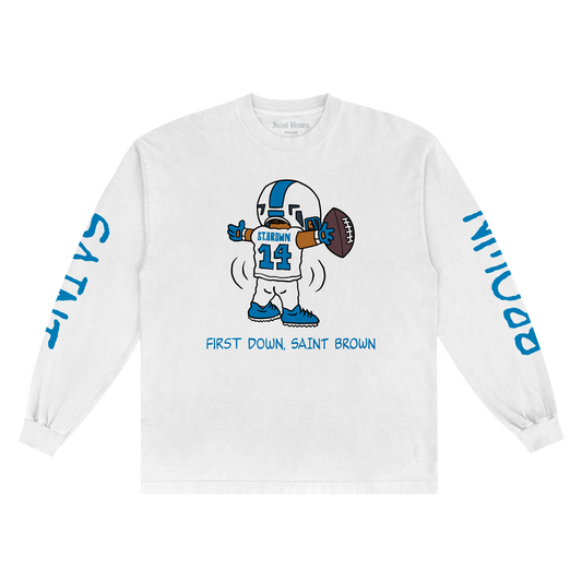 First Down Long-Sleeve Tee (White)