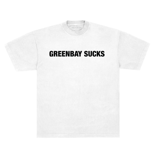 Greenbay Sucks Tee (White) Brown Friday Re-Stock