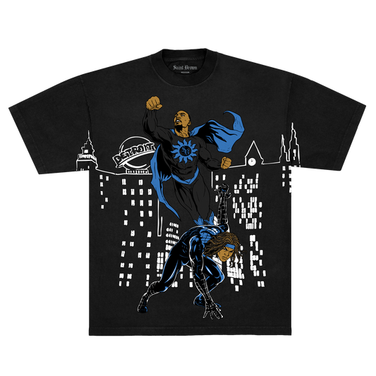 Superheroes Tee (Black) collab with JAH